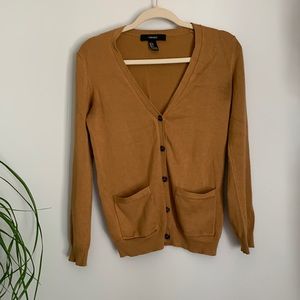 Mustard button down cardigan